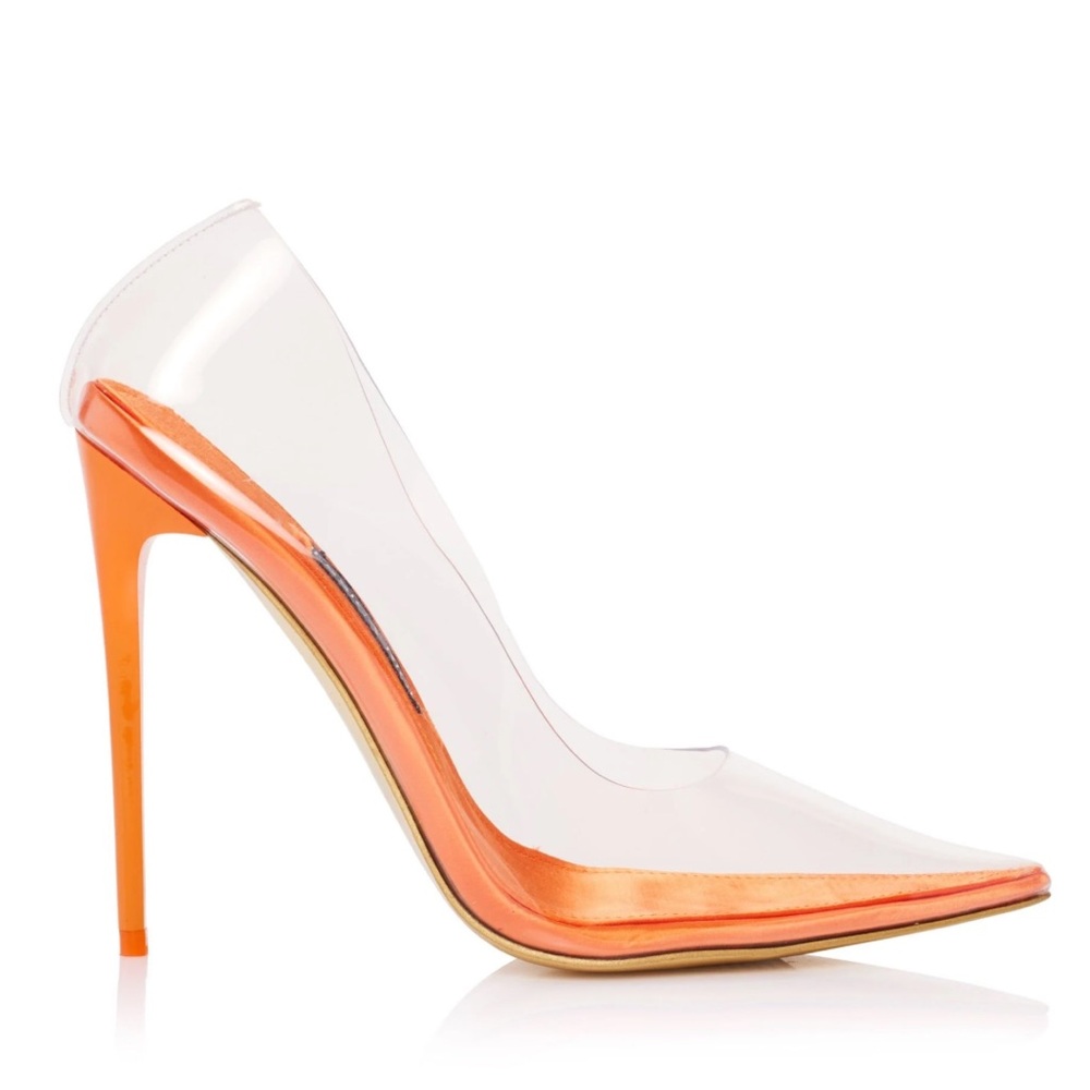 Jessica Rich “So Fancy” Orange & Clear Stiletto - Size 39 (US 9) NWT